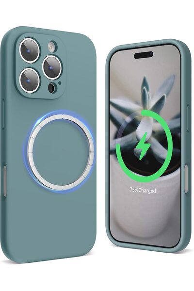 PWR Magnetic Silicone for iPhone 16 Pro Max Case, Compatible with MagSafe, Ca...