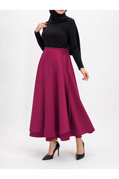 Trendline Women's Scuba Fabric Flared Long Skirt