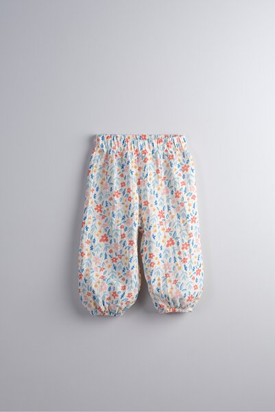 Bondberro 100% Cotton Muslin Fabric Loose-Fit Pants for Baby Girls and Childr...
