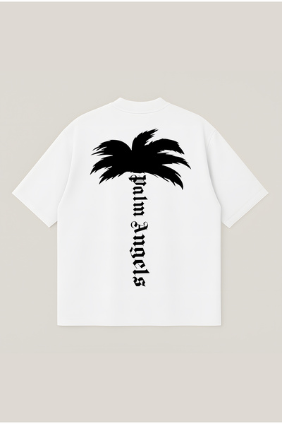 Moon Dancer Μπλουζάκι Palm Angels με στάμπα φοίνικα, oversized, boxy κοπή, un...