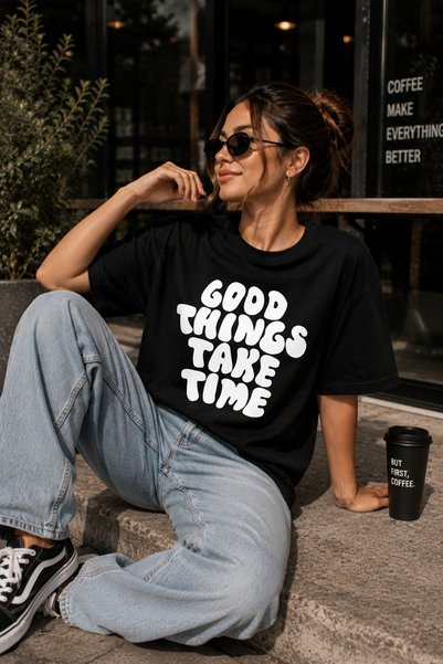 Rubonia Women's Oversize Printed T-Shirt Comfortable Fit Casual Basic Street Style Crew Neck Short Sleeve T-Shirt