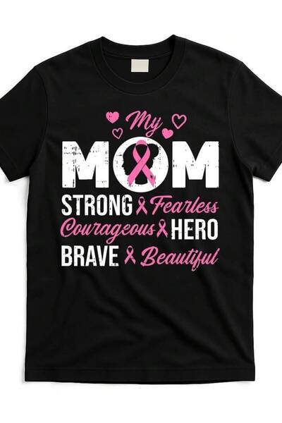 Astogria13 My Mom Pink Ribbon Warrior Inspirational Same Style 2026 Summer Sl...