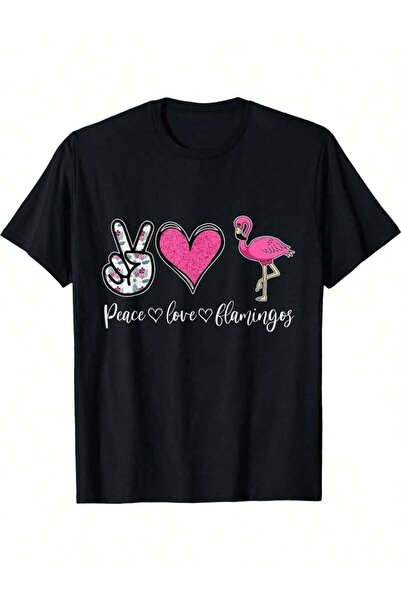 01THEONE تي شيرت Be Flamazing Amazing Flamingo Love Flamingos Peace |   قمصان...