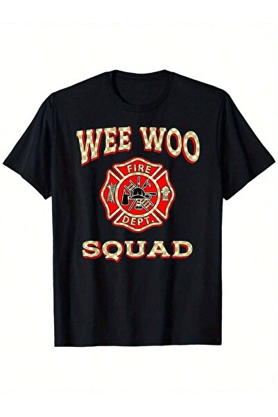 Astogria13 تي شيرت WEE WOO SQUAD مضحك بتصميم شارة رجال الإطفاء وشارة مارشال ل...