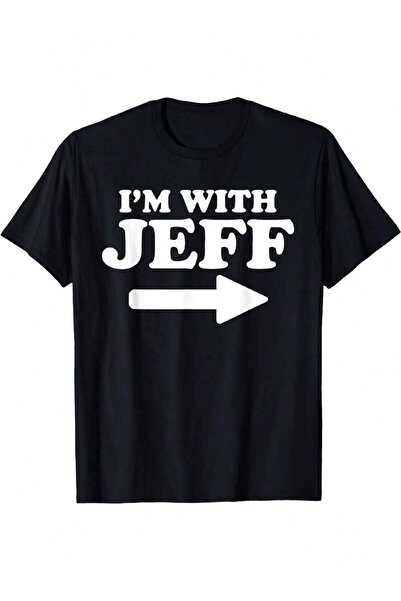 799 تي شيرت رجالي بتصميم مرح بطبعة "I'm Jeff"، قطن 100%، ياقة دائرية كلاسيكية...