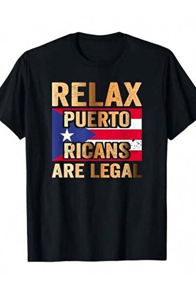 799 تي شيرت بتصميم جرافيك مطبوع عليه عبارة "Relax Ricans Are Legal" وعلم بورت...