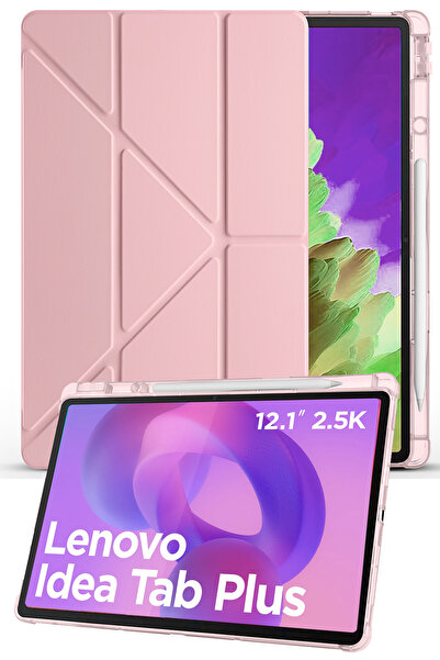 Nezih Case Lenovo Idea Tab Plus 12.1 İnç Uyumlu Tri-Folding Kalem Bölmeli Uyk...