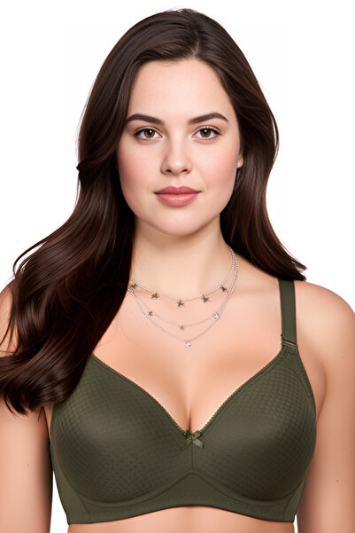 YESENİA Jacquard Wire-Free Silicone Minimizer Gathering Bra