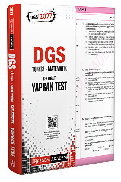 Pegem Akademi Yayıncılık 2027 DGS Türkçe-Matematik Çek Kopart Yaprak Test
