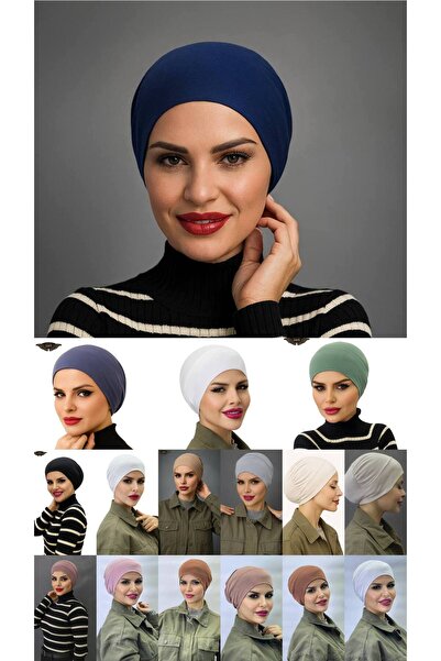 ALDAIYR Adet Tesettür Elastic Non-Slip Seamless Snap-On Sea Cap Practical Cap