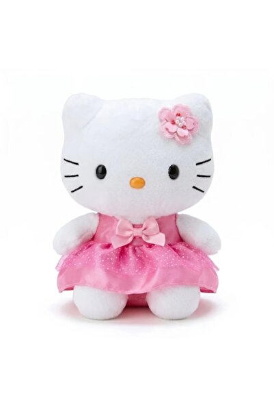DrKala Jucărie de pluș Hello Kitty cu fustă și fundiță, ediție specială, cu u...