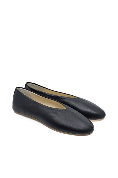 Ginevra - Siyah Deri Barefoot Babet