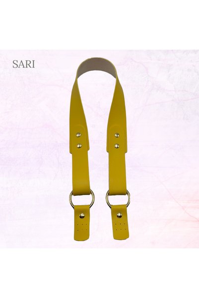 Oxford İplik Rivet Bag Handle Faux Leather 74 cm Yellow