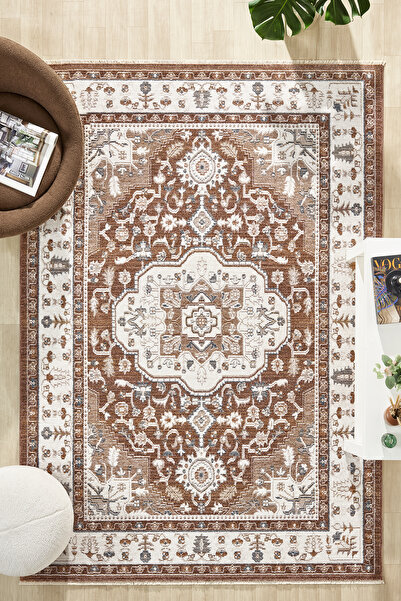 venucci home & living Aloria %100 Polyester Vintage Modern Dokuma Salon Oturm...