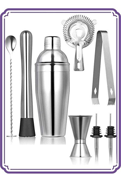 Apex Cocktail Shaker Set| 8pcs Cocktail Making Set Stainless Steel 750ml Shak...