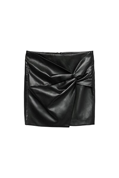 Vero Moda Fustă de damă din imitație de piele 10333689 Negru