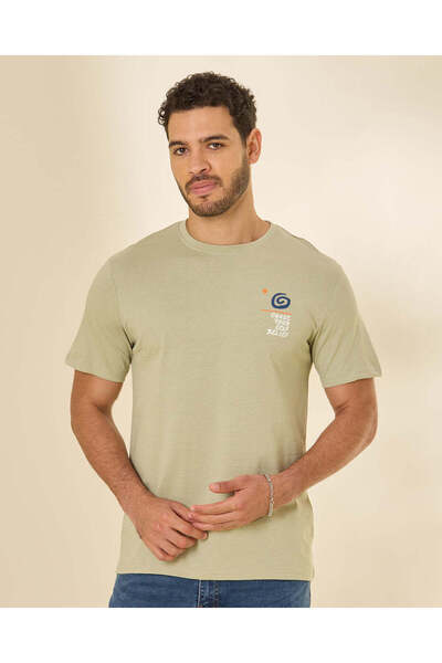 REDTAG Men Mint Printed T-Shirt