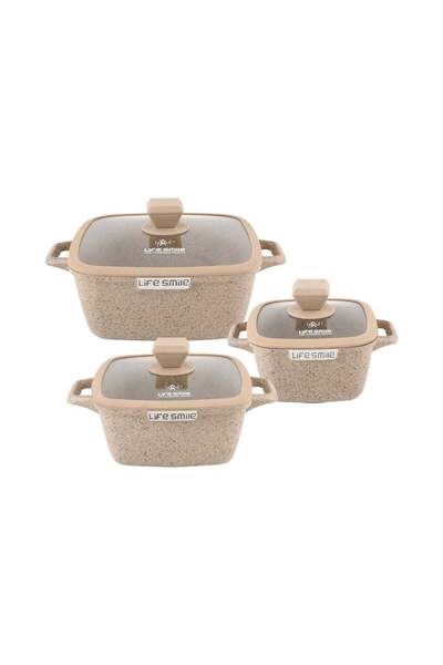 Lifesmile Life Smile Granite Nonstick Cookware Set with Lids – Induction Comp...