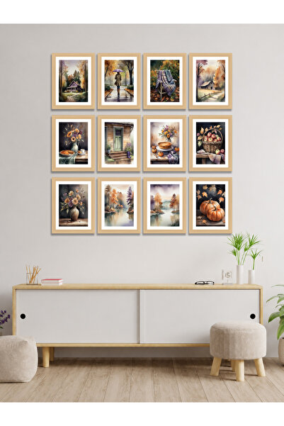 woodsia 12 Piece Frame Look Wooden Mdf Painting Set Set1156