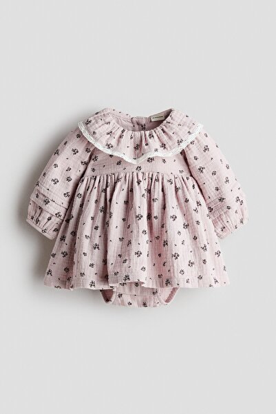 H&M Body'li Pamuklu Muslin Elbise