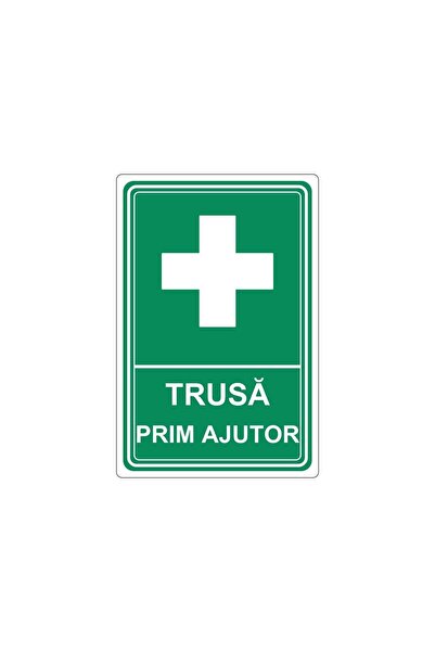 PAS Indicator Trusă de prim ajutor, placa PVC rigid 4 mm, 20 x 30 cm, Alb