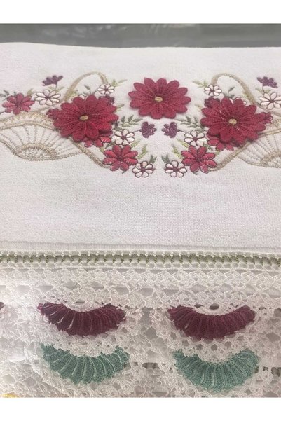 Peacock 6 Pieces of Hand-Embroidered Dowry Gift Towels