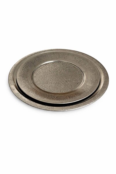 ZÜMHA Stainless Steel Salad and Presentation Plate Bottom Plate 23 cm Top Bow...