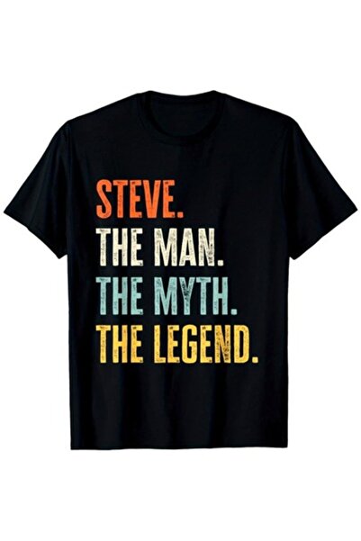 9JY قميص Man Myth The Legend Funny Best Name Steve، قميص صيفي كاجوال مريح وعص...