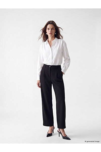 LC Waikiki Esvab • Modern & Distinctive Wide Leg Pleated Women's Fabric Trousers