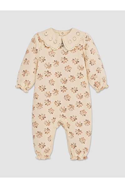 LC Waikiki Baby Girl Romper with Floral Collar (W6)