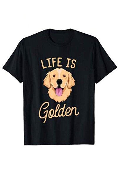 799 تي شيرت Life Is Golden Retriever، تي شيرت رجالي بتصميم عتيق لعطلة نهاية ا...
