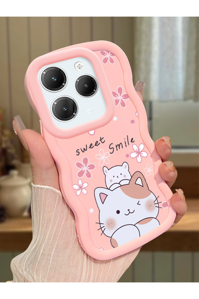 Hontinga Infinix Hot 40 Compatible Case Camera Protector Pink Silicone Couple...