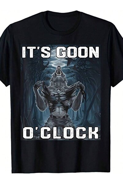 KYMC07 تي شيرت رجالي بطبعة "It'S Goon O'Clock" ورسومات الذئب، قميص ستريت وير ...