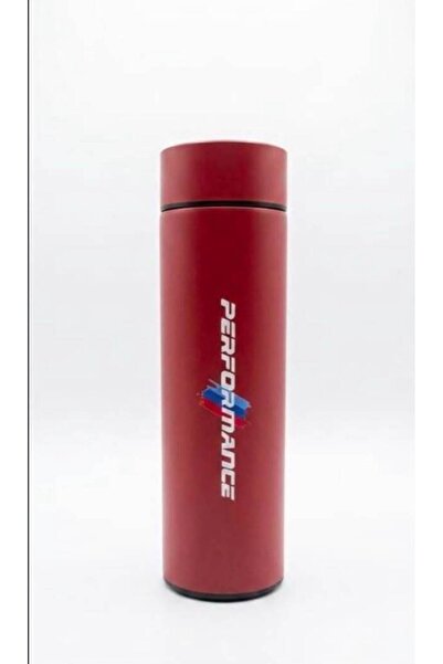 idealaksesuar Bmw Grade Thermos with Hot and Cold Indicator in Red Color