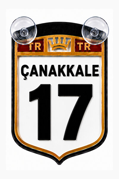 MEGAHAWK Çanakkale 17 - Vantuzlu Araç Cam Süsü Pleksi Plaka Dekoru Ön Arka Ca...