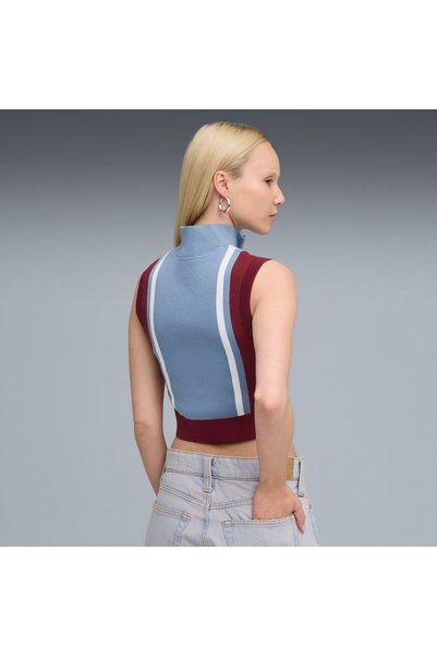 Puma Womens FUTURE.PUMA.ARCHIVE Half-Zip Knitted Tank