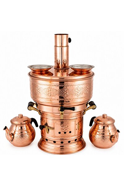 Cantayurdu El İşlemeli Bakır Semaver 7 Lt