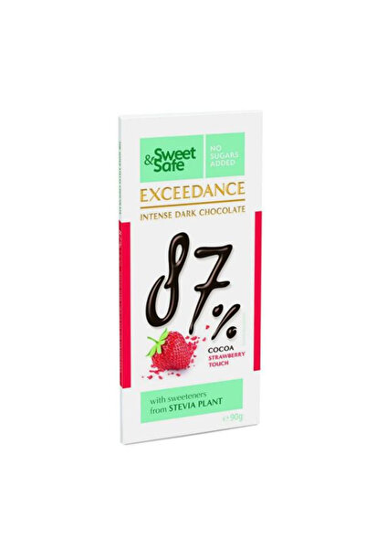 SLY NUTRITIA Ciocolata Neagra Intensa 87% Cacao, cu Capsuni si Stevia - Sweet...