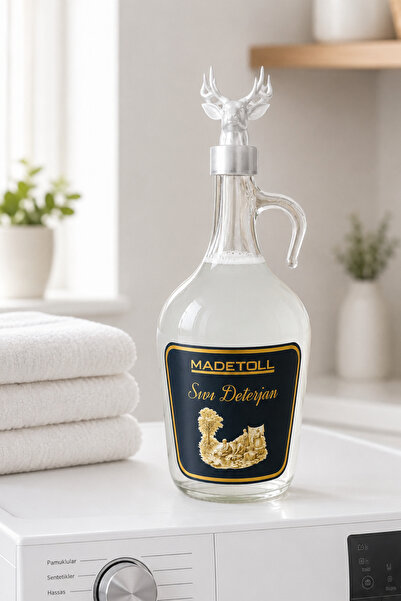Madetoll Sıvı Çamaşır Deterjanı Cam Şişe, Hassas,Renkliler ve Beyazlar, Bebek Kıyafetlerine Uygun, 1536 ml-64 Yıkama