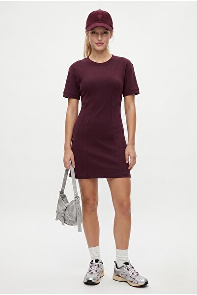 Ritnice Women's New Mira 100% Cotton Plum Combed Cotton Dress