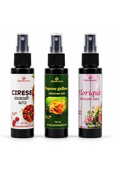 Aromatico Pachet 3 Odorizante Auto Fruity – Cireșe, Pepene Galben & Florique ...