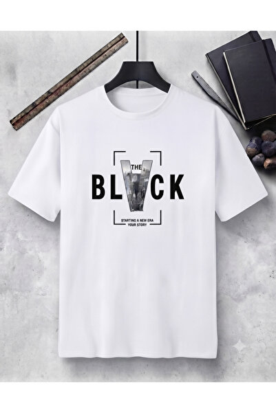 KOZİA OUTDOORS Erkek BLACK baskılı bisiklet yaka oversize penye tişört