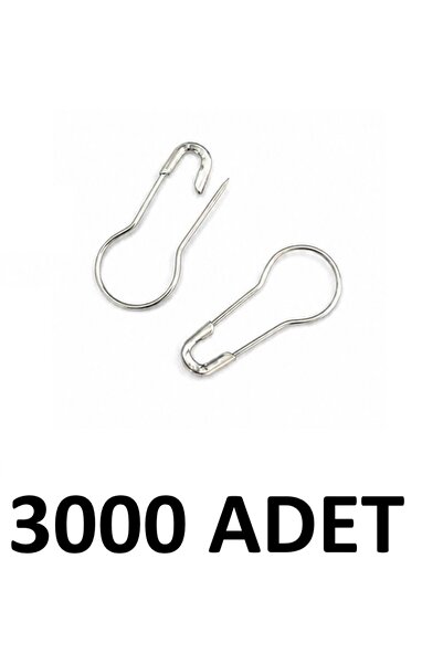 MTKardeşler 3000 Pieces of Pear-Shaped Safety Pins 2 cm Bulb Type Safety Pins