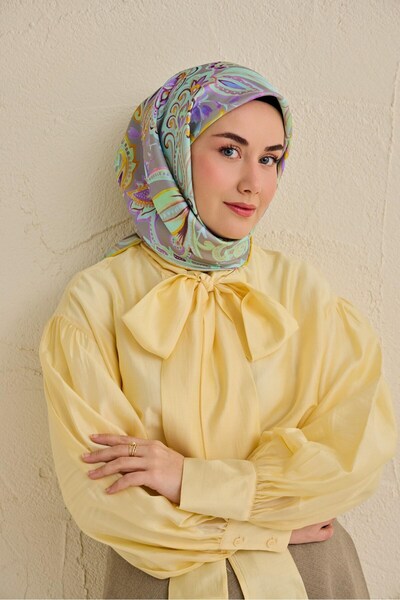 Silk Home Tivil Saf İpek IST 11504 - 07 Sarı Etnik Desen