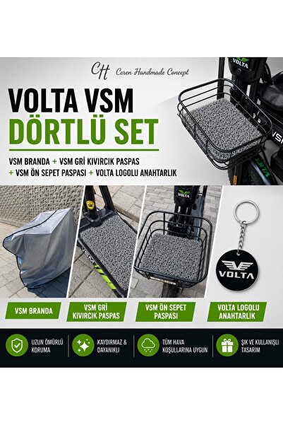 Volta Vsm Dörtlü Set Branda + Gri Kıvırcık Paspas + Ön Sepet Paspası + Logolu...