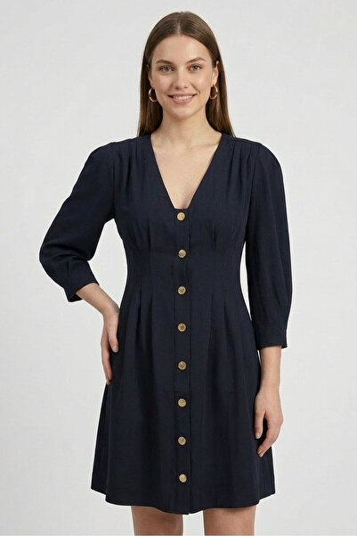 SANDRO Women Pleated Mini Dress, Marine