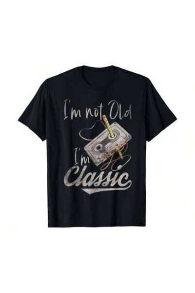 4Car تي شيرت مطبوع عليه عبارة "I'm Not Old I'm Classic" بتصميم ريترو كاسيت تي...
