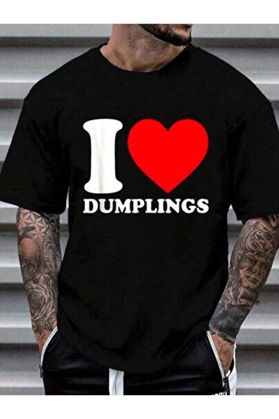 KYMC07 تي شيرت قطني 100% مطبوع عليه I Love Dumplings للنساء والرجال، قمصان كا...