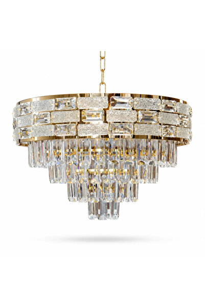 EmaNelcor Candelabru Majestic Cristal Gold 50 cm – Cristal K9 Premium Transpa...