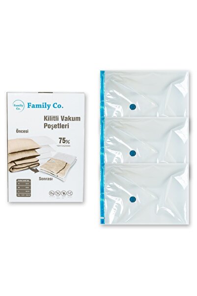 FAMILY Co. Vakumlu Hurç Poşet Setleri 3 Parça 80x100 - 2 , 100x130 - 1